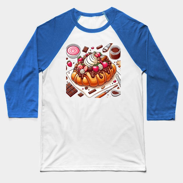 Chocolate Croisant V Baseball T-Shirt by sonnycosmics